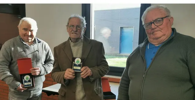 photo  robert jamin, gérald chevalier et yves perrin.  &copy;  le maine libre 
