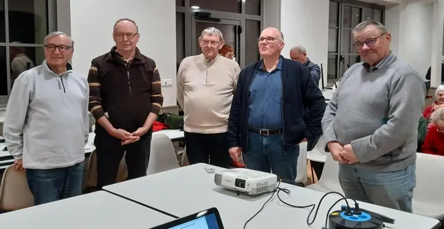 photo  en partant de la gauche : thierry guirado, trésorier, gérard zanni, secrétaire, jaques legendre, vice-président, jean-yves tessier, président et pierre fortin, vice-trésorier.  &copy;  ouest-france 
