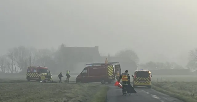 photo  gée, beaufort-en-anjou, 28 janvier 2026. un accident mortel s'est produit au matin.  &copy;  co - agathe le nueff 