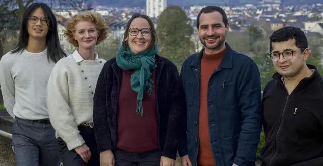photo  élise leboucher (au centre) préside le comité de soutien de la liste le mans ville humaine avec (de gauche à droite) mathis rommé, elen debost, maël brillant et zyad benthar.  &copy;  archives le maine libre - denis lambert 