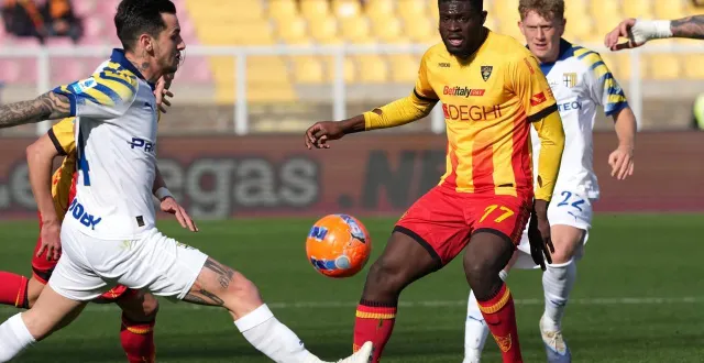 photo  mohamed kaba, le 10 janvier dernier, sous le maillot de lecce face à parme.  &copy;  nurphoto via afp 