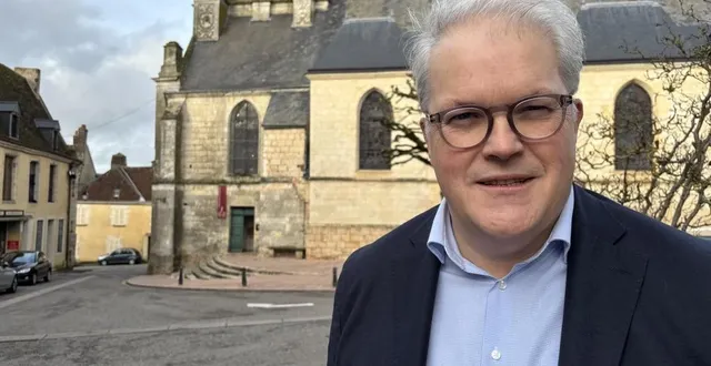 photo  vincent segouin se présente à bellême. il a été maire de la commune de 2008 à 2018.  &copy;  ouest-france 