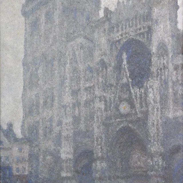 photo la cathédrale par temps gris, de claude monet. le peintre a réalisé une série de 28 tableaux de la célèbre cathédrale de rouen.  ©  métropole rouen normandie