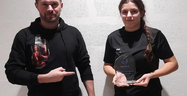 photo  valinka huvelin, soutenue par son coach et papa, est devenue samedi 24 janvier 2026 vice-championne de france en boxe anglaise.   &copy;  co 