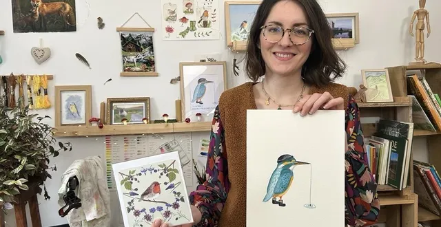 photo  à 30 ans, marine pellentz se lance à temps plein dans son entreprise dame linotte, qui propose des aquarelles près de la flèche (sarthe).  &copy;  ouest france 