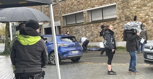 photo  des épisodes de la série télévisée « les évaporés » sont en cours de tournage, ce vendredi 30 janvier, à nantes.  &copy;  ouest-france 