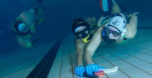 photo  parmi les activités proposées, le hockey subaquatique.  &copy;  pénélope64 