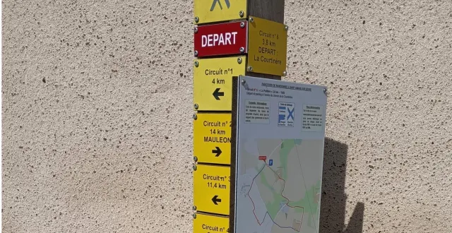 photo  le mât indique de nouveaux circuits, au départ de la place de l’église.  &copy;  document remis 