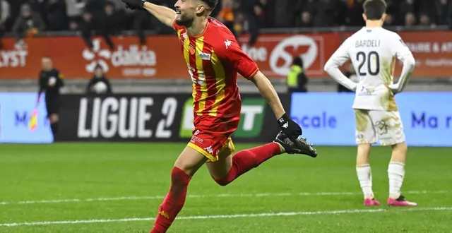 photo  deuxième but en deux matches pour erwan colas, auteur de l’ouverture du score en faveur du mans fc à troyes.  &copy;  archives vincent michel / ouest-france 