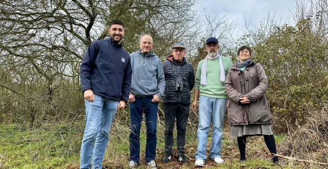 photo  les membres du groupe local lpo thouarsais/argentonnais. de gauche à droite : justin bonifait (salarié lpo), serge bureau, jean-yves bertin, frédéric bouchet (référent local) et cathy courjaud.  &copy;  ©frédéric bouchet/lpo 