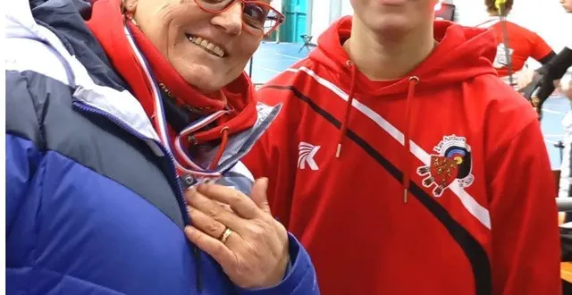 photo  romain beauclair et nathalie bécu au rendez-vous du régional des jeunes  &copy;  archers de sillé 