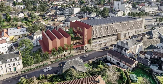photo  une esquisse du futur cinéma implanté au cœur de parthenay, un projet mené conjointement par la ville et la scop ciné gâtine.  &copy;  service communication – ville de parthenay 