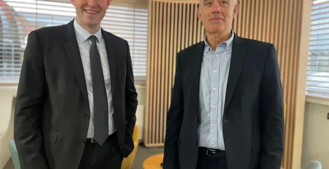 photo  anthony lever (à gauche) et olivier borel, le nouveau duo à la tête du crédit agricole normandie. le premier est le nouveau directeur général, le second toujours président.  &copy;  ouest-france 