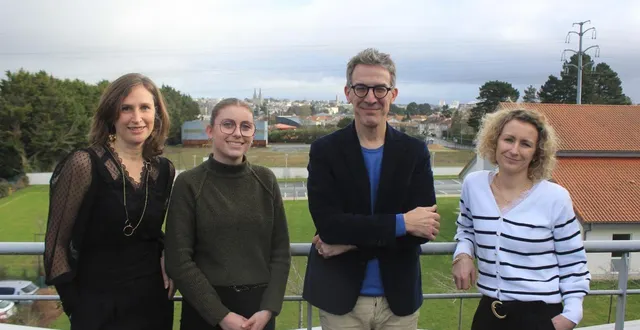 photo  cholet, rue de saint-christophe, mardi 3 février 2026. l’accession à la propriété est désormais un vrai objectif pour slh, ici représenté par aurélie colineau, jeanne charraud, jérémy benoist et angélique pineau.  &copy;  co – alexandre blaise 