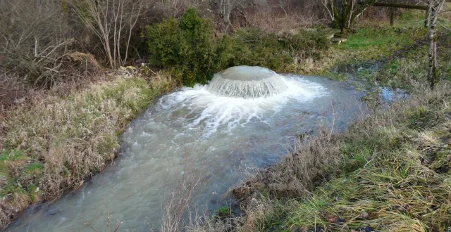 photo  sous l’effet de fortes pluies, le puits de bontemps à brouchaud (dordogne) s’est transformé en mini-geyser spectaculaire, conséquence de la saturation des nappes phréatiques.  &copy;  wikimedia commons / père igor - cc by-sa 3.0 