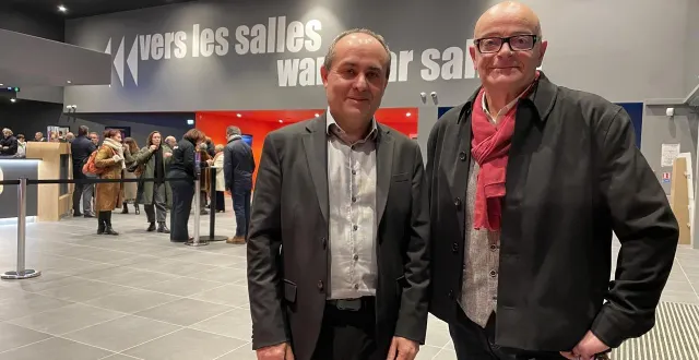 photo  yves sutter, directeur général de cinéville, et mirko galli, directeur du cinéville de morlaix (finistère), six semaines après l’ouverture.  &copy;  ouest-france 