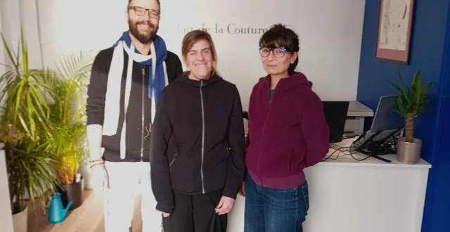 photo  le couturier, benoît planchenault, ann-laure et sa monitrice emmanuelle geoffroy.  &copy;  ouest-france 