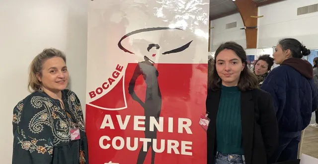photo  présidente-directrice générale de la scop bocage avenir couture, brigitte legay (à gauche) est à mod’avenir, ce jeudi 5 février 2026, à cholet (maine-et-loire).  &copy;  ouest-france 
