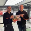photo océane mesas, présidente des jeunes sapeurs-pompiers d’argentan et adrien lecourt, président de l’amicale des sapeurs-pompiers d’argentan.