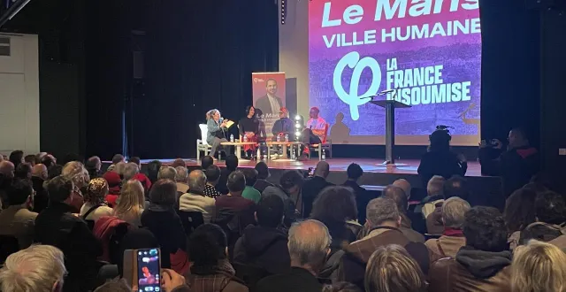 photo  la liste le mans ville humaine a organisé un meeting au mans (sarthe), mercredi 4 février 2026, dans le cadre de la campagne des élections municipales.  &copy;  ouest-france 
