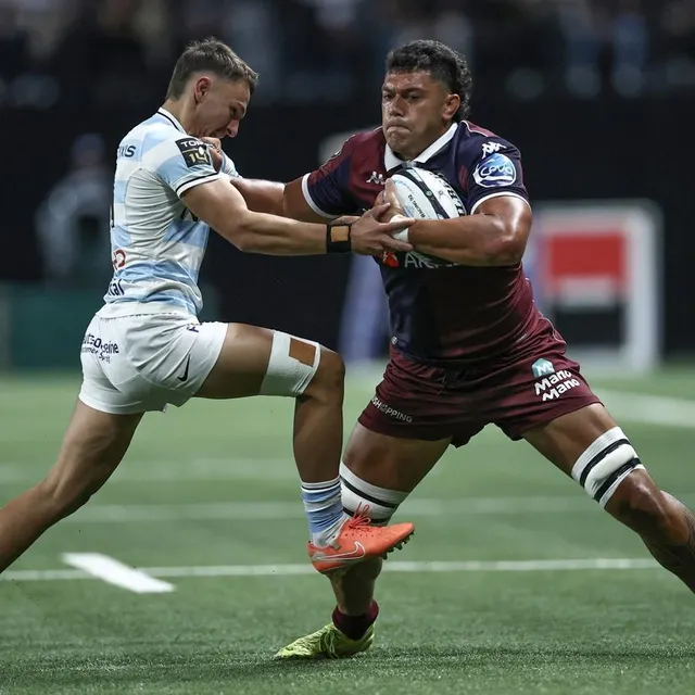 photo temo matiu lors du match de top 14 contre le racing 92 le 14 septembre 2025.  ©  anne-christine poujoulat / afp