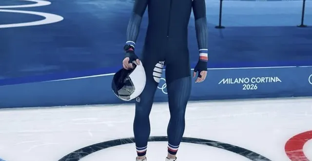 photo  giovanni trebouta sur la piste des jeux olympiques de milan-cortina.  &copy;  collection personnelle giovanni trebouta 