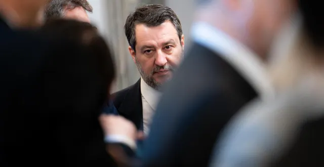 photo  le ministre italien des infrastructures et des transports et vice-premier ministre matteo salvini participe à des accords bilatéraux de coopération stratégique à l’issue d’un sommet intergouvernemental entre l’italie et l’allemagne à la villa doria pamphilj à rome, en italie, le 23 janvier 2026.  &copy;  massimo valicchia / nurphoto via afp 