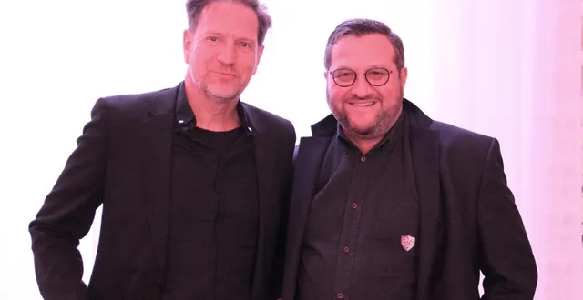 photo  matthias margueritte (à gauche), le nouveau président du su dives cabourg, a succédé à stéphane gilquin (à droite), ce samedi 7 février 2026.  &copy;  sudc 