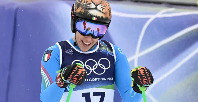 photo  federica brignone sera sur le départ de la descente.  &copy;  tiziana fabi / afp 