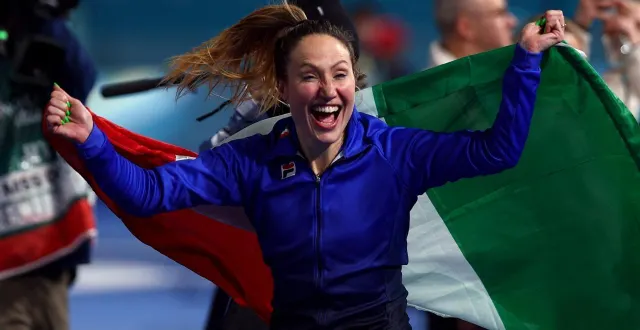 photo  francesca lollobrigida a remporté la première médaille d’or de l’italie aux jo 2026.  &copy;  dean mouhtaropoulos / getty images via afp 