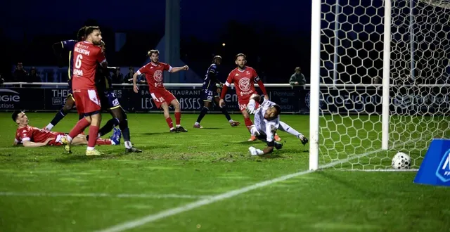photo  le but noah bongo be ondo be, ici face à la roche-sur-yon, n’aura pas permis aux bretons de l’emporter.  &copy;  chloé lecardonnel 