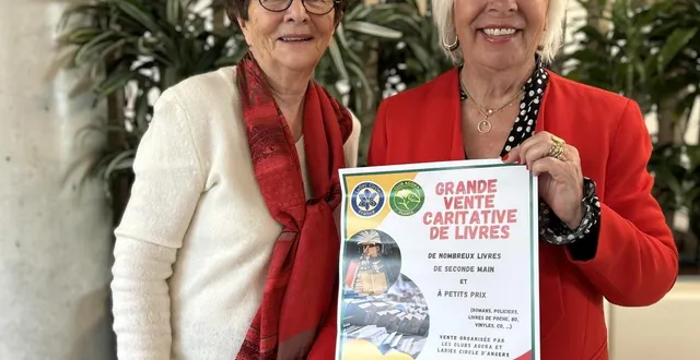 photo  sylviane gaté, responsable de la grande vente caritative de livres, et michèle jousse, présidente du club agora 3 angers.  &copy;  co 