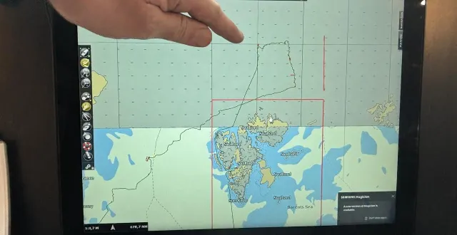 photo  à la passerelle de la station polaire tara, un écran détaille le périple effectué pendant huit mois de tests. la partie la plus nord de l’antarctique n’est plus cartographiée…  &copy;  ouest-france 