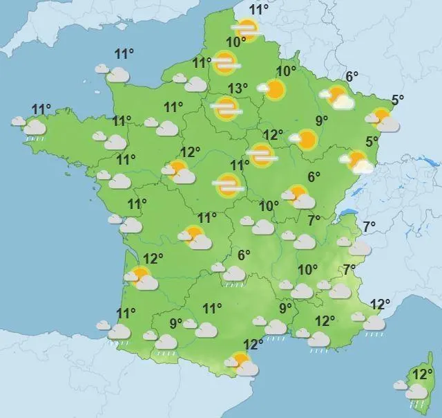 photo le sud de la france sera sous la pluie dimanche 8 février 2026.  ©  capture d’écran météo-france
