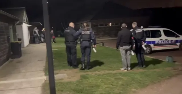 photo  la police a dû intervenir pour disperser des individus et ramener le calme au parc des sports et loisirs, à touques, à l’entrée de deauville, samedi 7 février 2026  &copy;  capture d’écran vidéo. 
