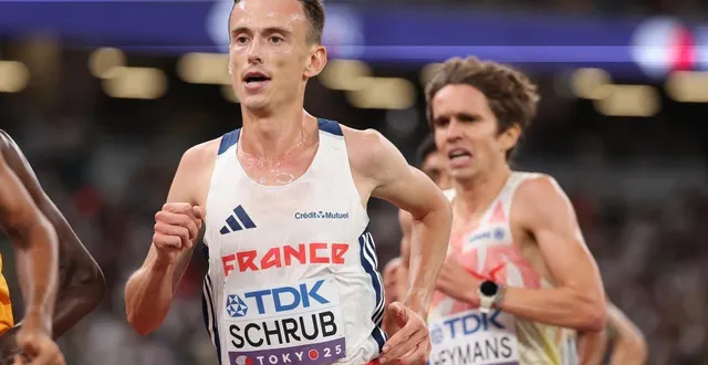 photo  yann schrub a battu le record de france du 3 000 m ce dimanche à metz.  &copy;  christian petersen / getty images via afp 