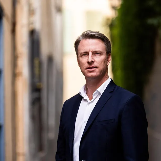 photo mathias blanc, candidat à l’élection municipale de perpignan, le 9 octobre 2025.  ©  jc milhet / hans lucas via archives afp