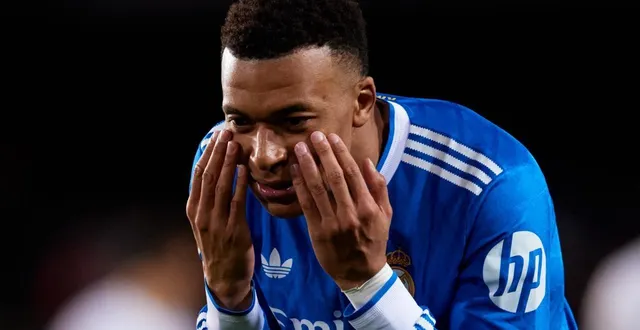 photo  kylian mbappe lors de la rencontre du championnat d’espagne entre valence et le real madrid, le 8 février 2026.  &copy;  david aliaga / nurphoto via afp 