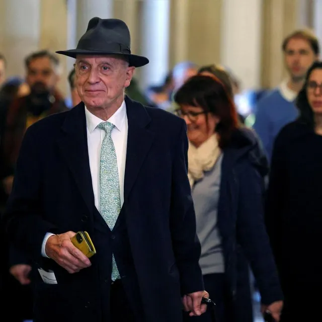 photo fernand le rachinel, ex-eurodéputé (1994-1999 et 2004-2009), lors du procès de l’affaire dite des assistants parlementaires du rn.  ©  reuters