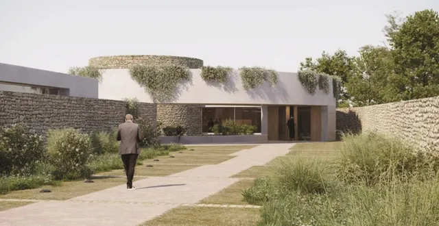 photo  une esquisse du nouveau crématorium de niort, réalisée par les architectes beaudouin, engel et bellisai.  &copy;  ville de niort 