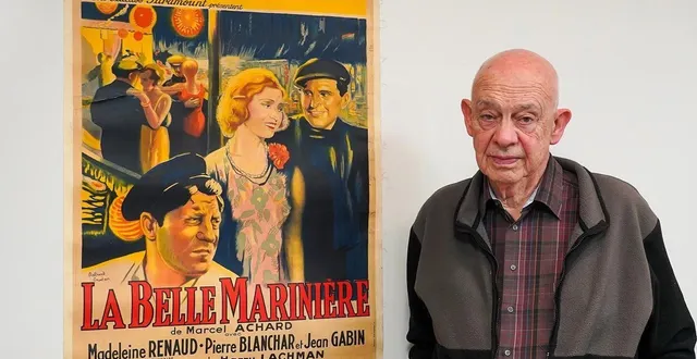 photo  jean-pierre bleys devant une des affiches qui illustrera l’exposition à la grange-dîmière, à beaucouzé, à partir de mercredi.  &copy;  ouest-france 