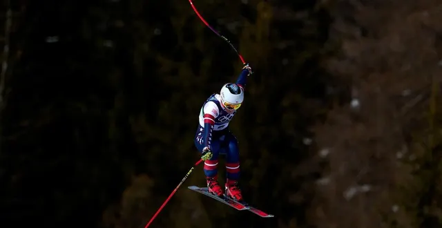 photo  l’américaine breezy johnson, déjà médaillée d’or dans ces jeux olympiques, participe au combiné par équipes ce mardi 10 février.  &copy;  getty images via afp 