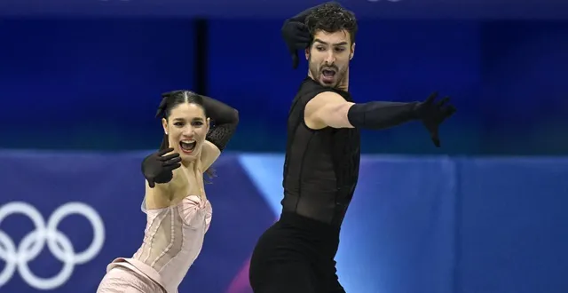 photo  laurence fournier beaudry et guillaume cizeron ont réussi leur passage sur la danse rythmique.  &copy;  afp 
