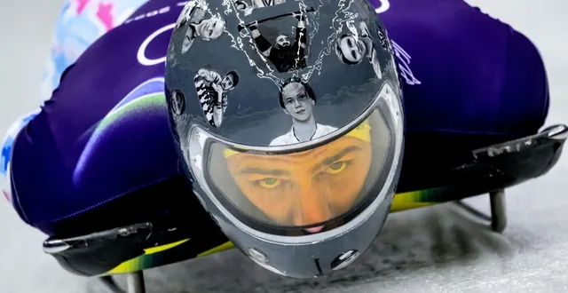 photo  l’ukrainien vladyslav heraskevych lors de l’entraînement de skeleton masculin des jeux olympiques d’hiver de milan-cortina 2026, à cortina d'ampezzo le 9 février 2026.  &copy;  kmsp via afp 