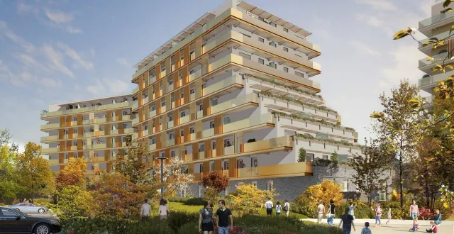 photo  des brise-soleil sur les balcons et des casquettes au-dessus des terrasses les plus hautes devraient permettre aux 600 habitants de cette résidence hlm, bâtie en 1977 dans le quartier de la roseraie, de mieux supporter les périodes caniculaires.  &copy;  rva 