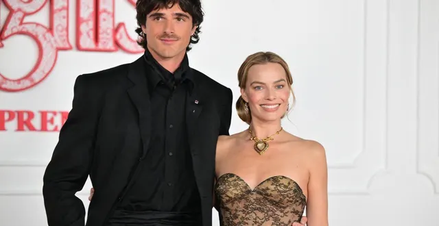 photo  jacob elordi et margot robbie, le couple glamour de hurlevent lors de l’avant-première à los angeles le 28 janvier dernier. (photo by frederic j. brown / afp)  &copy;  afp 