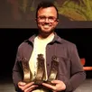 photo  à l’issue de l’annonce du palmarès du festival des 24 courts, adrien delaborde (producteur et directeur de production chez slipday) remporte trois trophées pour le court-métrage le secret de martha 