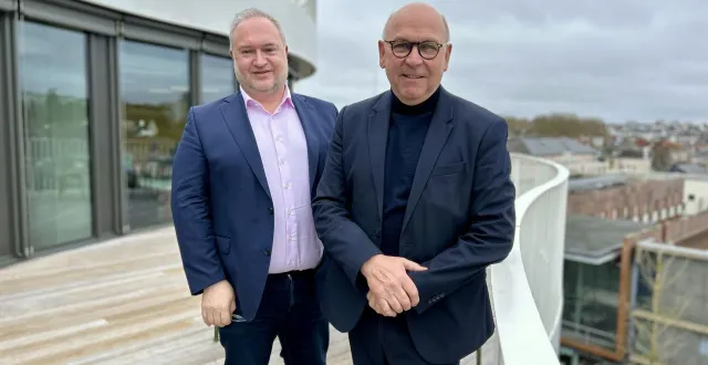 photo  emmanuel lichou, directeur, et yves gidoin, président d’angers technopole.  &copy;  co – chloé bossard 