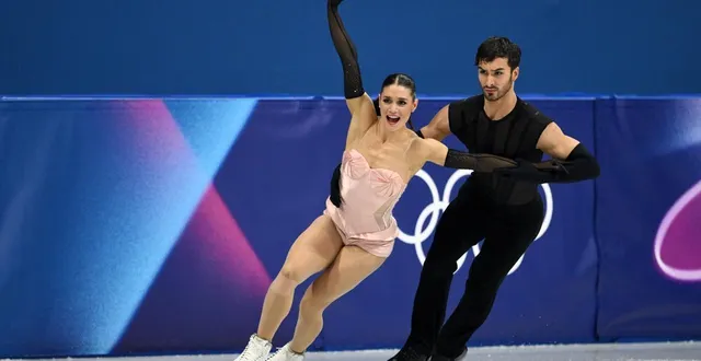 photo  laurence fournier beaudry et guillaume cizeron ont chuté ce mardi 10 février, sans gravité, pendant leur séance d’entraînement avant l’épreuve de danse libre des jo 2026.  &copy;  millereau philippe / afp 