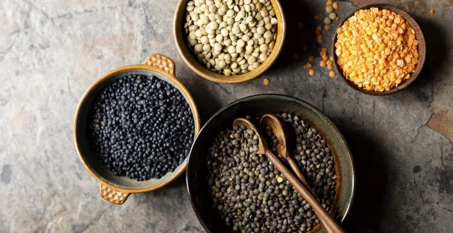 photo  on trouve des lentilles vertes, corail, blondes, noires (beluga) ou brunes.  &copy;  julien mota / bretons en cuisine 